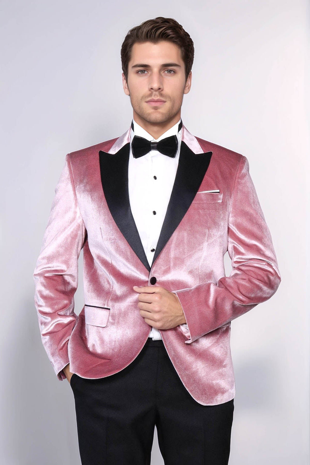 Slim Fit Peak Lapel Velvet Pink Men Tuxedo Jacket - Wessi - Luzilly Bridal & Apparel