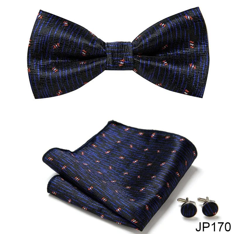 Slim Tie Set Men Bow Tie And Pocket Square Bowtie Necktie Cravate Handkerchief Man Corbatas Hombre Pajarita Fit Wedding - Luzilly Bridal & Apparel