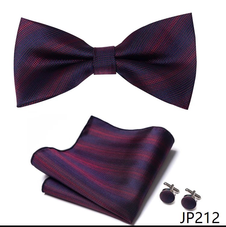 Slim Tie Set Men Bow Tie And Pocket Square Bowtie Necktie Cravate Handkerchief Man Corbatas Hombre Pajarita Fit Wedding - Luzilly Bridal & Apparel