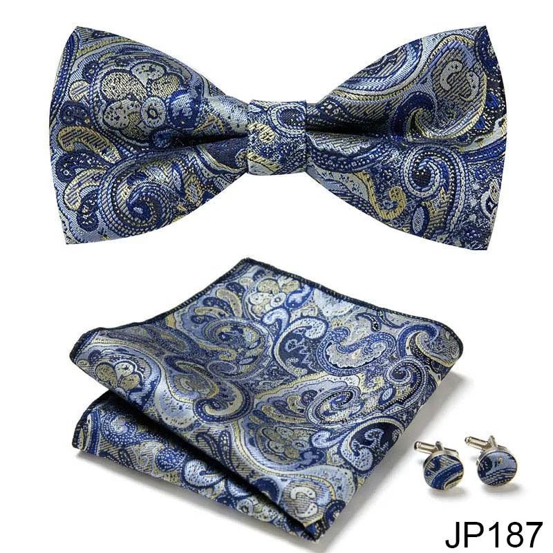 Slim Tie Set Men Bow Tie And Pocket Square Bowtie Necktie Cravate Handkerchief Man Corbatas Hombre Pajarita Fit Wedding - Luzilly Bridal & Apparel