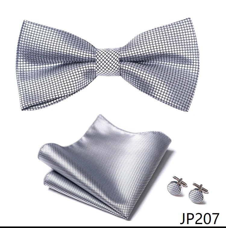 Slim Tie Set Men Bow Tie And Pocket Square Bowtie Necktie Cravate Handkerchief Man Corbatas Hombre Pajarita Fit Wedding - Luzilly Bridal & Apparel