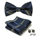 Slim Tie Set Men Bow Tie And Pocket Square Bowtie Necktie Cravate Handkerchief Man Corbatas Hombre Pajarita Fit Wedding - Luzilly Bridal & Apparel