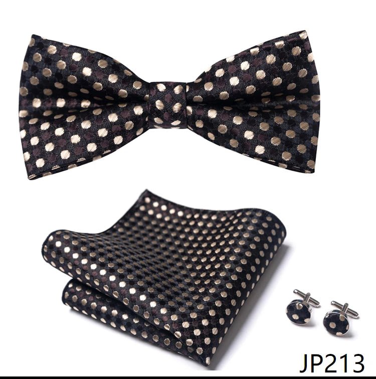 Slim Tie Set Men Bow Tie And Pocket Square Bowtie Necktie Cravate Handkerchief Man Corbatas Hombre Pajarita Fit Wedding - Luzilly Bridal & Apparel