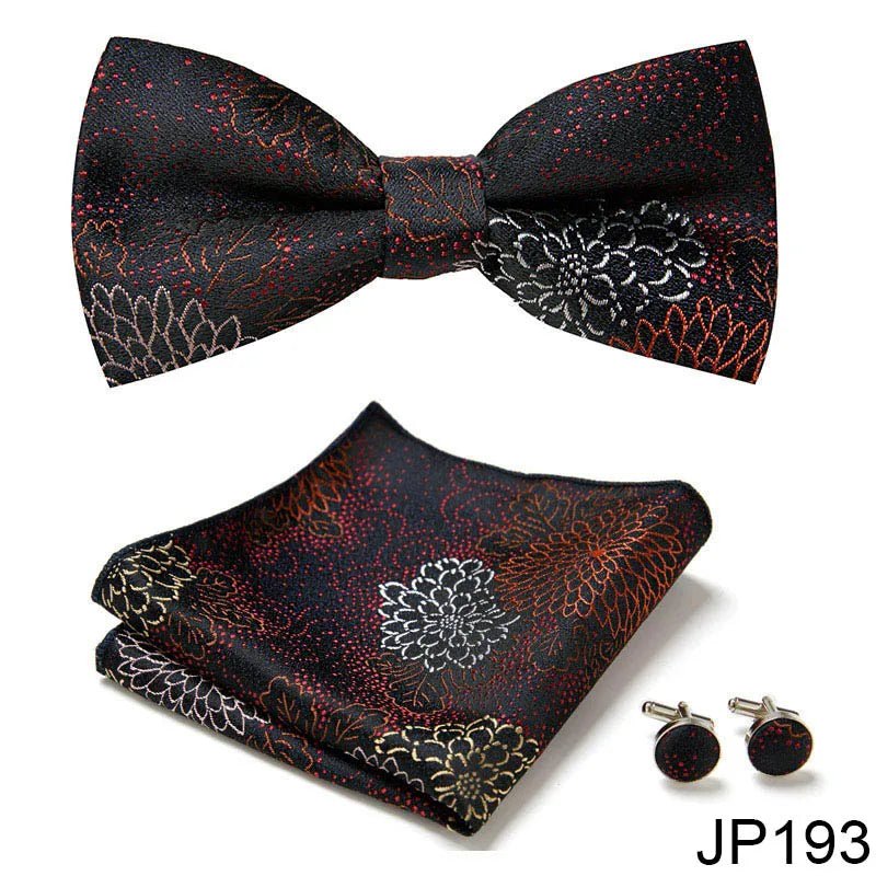 Slim Tie Set Men Bow Tie And Pocket Square Bowtie Necktie Cravate Handkerchief Man Corbatas Hombre Pajarita Fit Wedding - Luzilly Bridal & Apparel