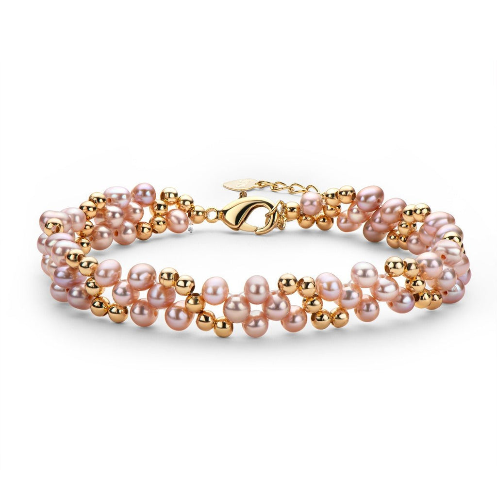 Small Design LuxuryaAnd Premium 14K Gold Wrapped Pearl Bracelet Womens Natural Freshwater Pearl Jewelry - Luzilly Bridal & Apparel