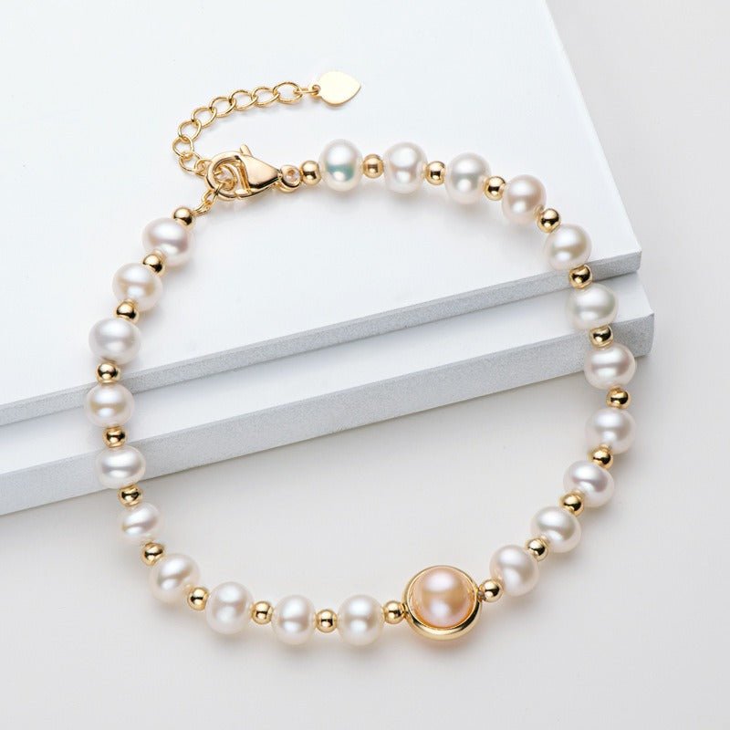 Small Design LuxuryaAnd Premium 14K Gold Wrapped Pearl Bracelet Womens Natural Freshwater Pearl Jewelry - Luzilly Bridal & Apparel
