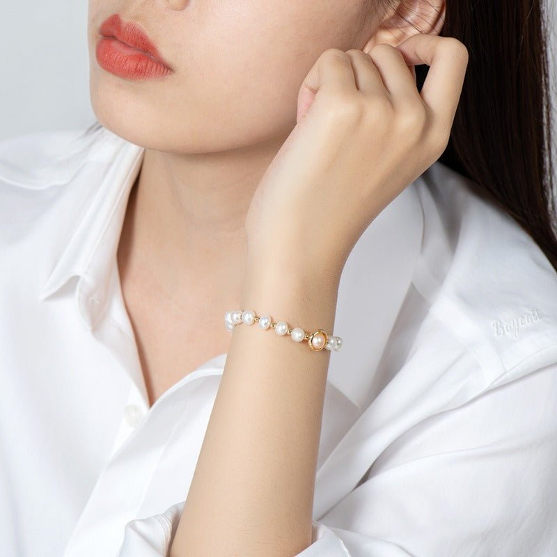 Small Design LuxuryaAnd Premium 14K Gold Wrapped Pearl Bracelet Womens Natural Freshwater Pearl Jewelry - Luzilly Bridal & Apparel