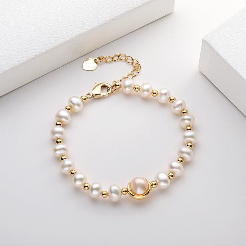 Small Design LuxuryaAnd Premium 14K Gold Wrapped Pearl Bracelet Womens Natural Freshwater Pearl Jewelry - Luzilly Bridal & Apparel