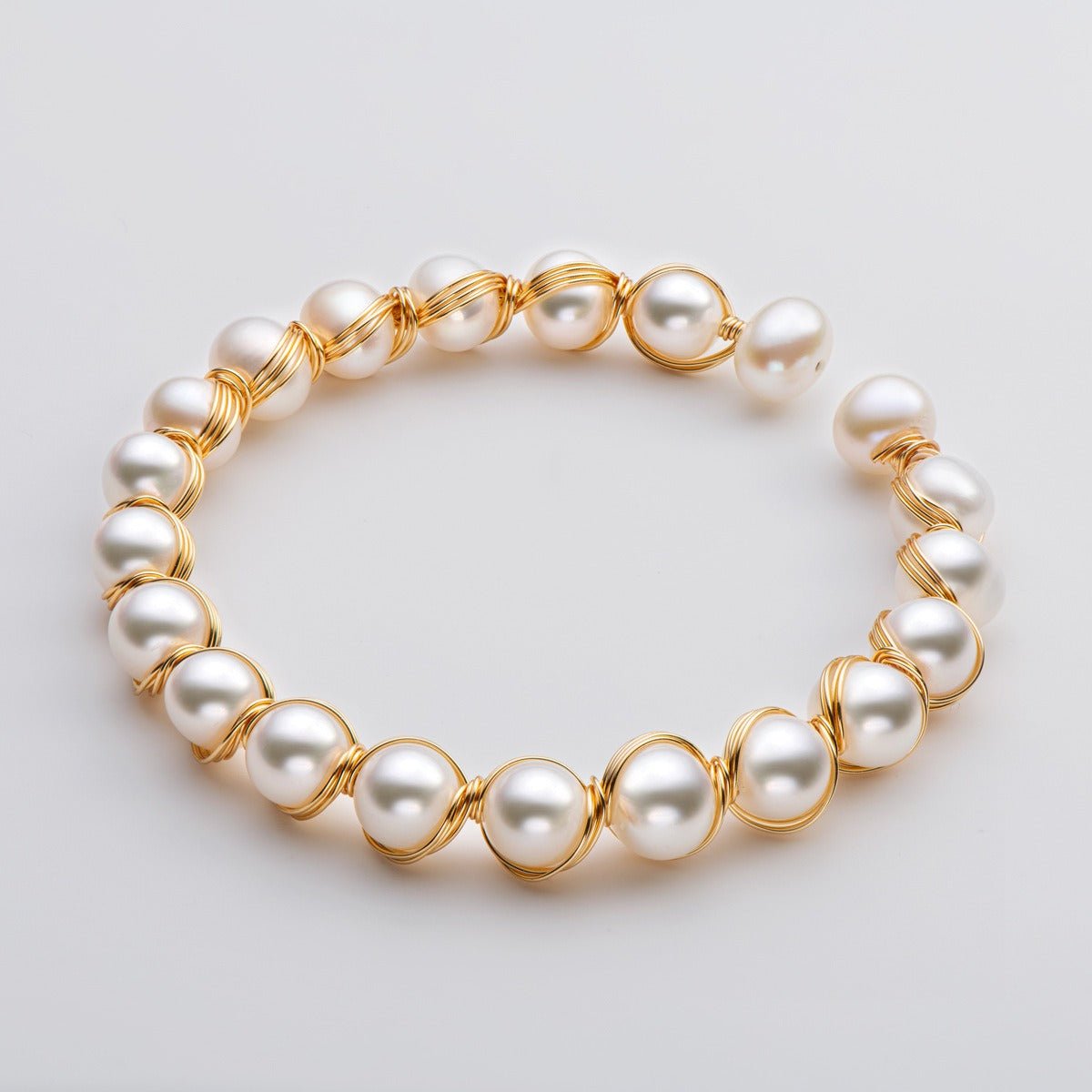 Small Design LuxuryaAnd Premium 14K Gold Wrapped Pearl Bracelet Womens Natural Freshwater Pearl Jewelry - Luzilly Bridal & Apparel