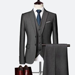 Solid Color 3-Piece Suit for Men - Luzilly Bridal & Apparel