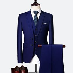 Solid Color 3-Piece Suit for Men - Luzilly Bridal & Apparel