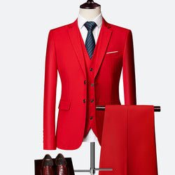 Solid Color 3-Piece Suit for Men - Luzilly Bridal & Apparel