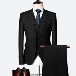 Solid Color 3-Piece Suit for Men - Luzilly Bridal & Apparel