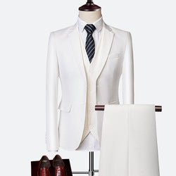 Solid Color 3-Piece Suit for Men - Luzilly Bridal & Apparel