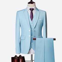 Solid Color 3-Piece Suit for Men - Luzilly Bridal & Apparel