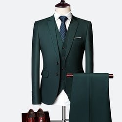 Solid Color 3-Piece Suit for Men - Luzilly Bridal & Apparel