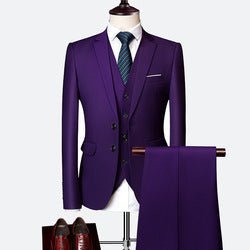 Solid Color 3-Piece Suit for Men - Luzilly Bridal & Apparel