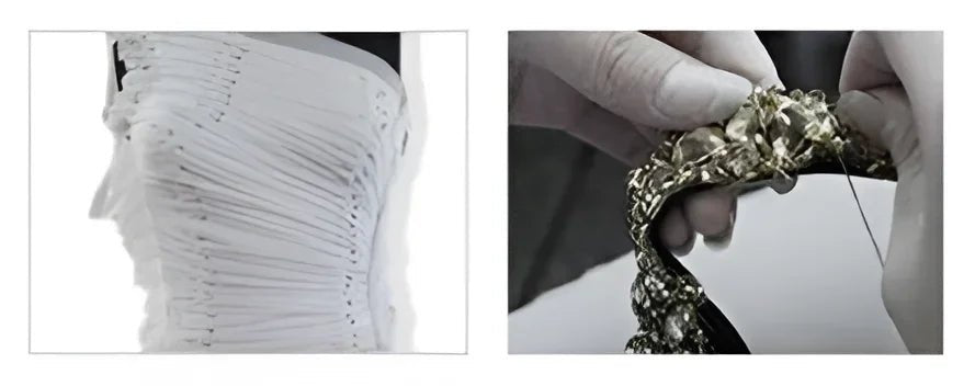 Sparkling African Wedding Dress Luxurious A-line Bridal Ball Dress Beads sequins Long Sleeves Dubai Bridal Dress Customization - Luzilly Bridal & Apparel