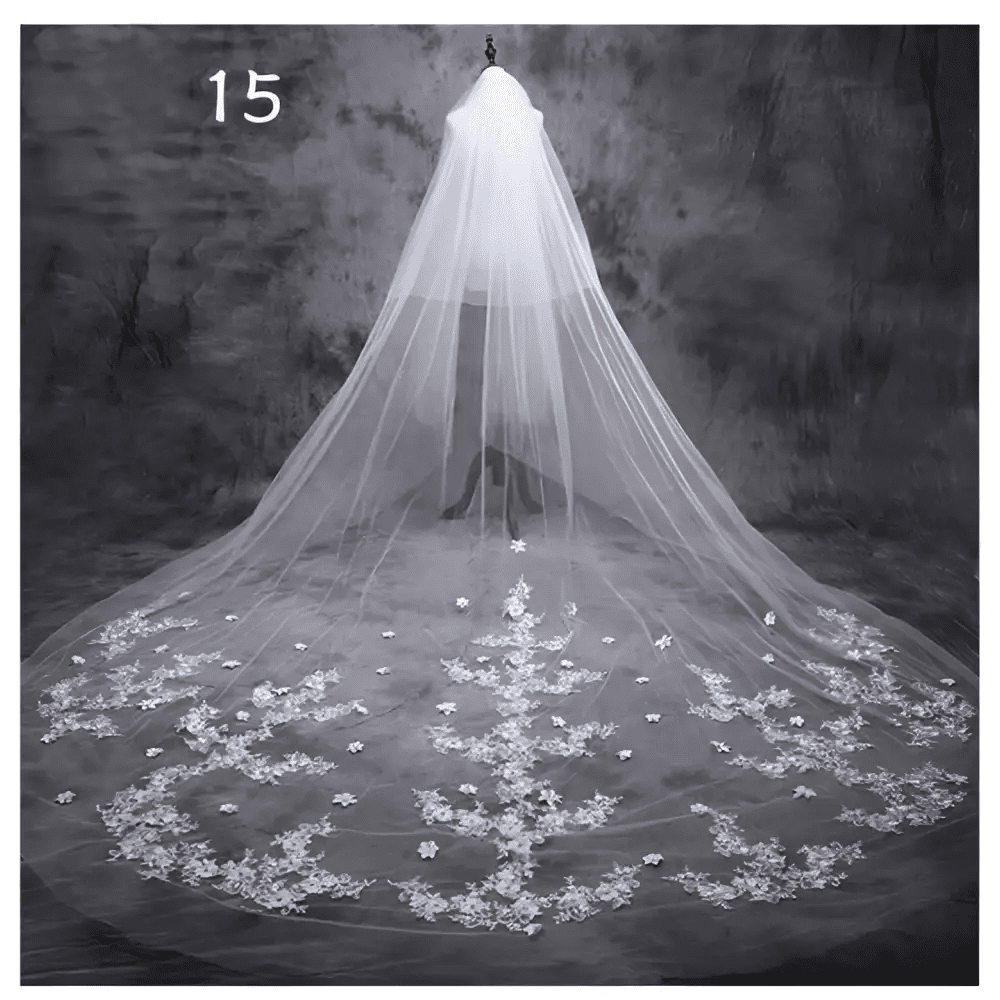 Sparkling Wide Cathedral Bridal Veil - Luzilly Bridal & Apparel