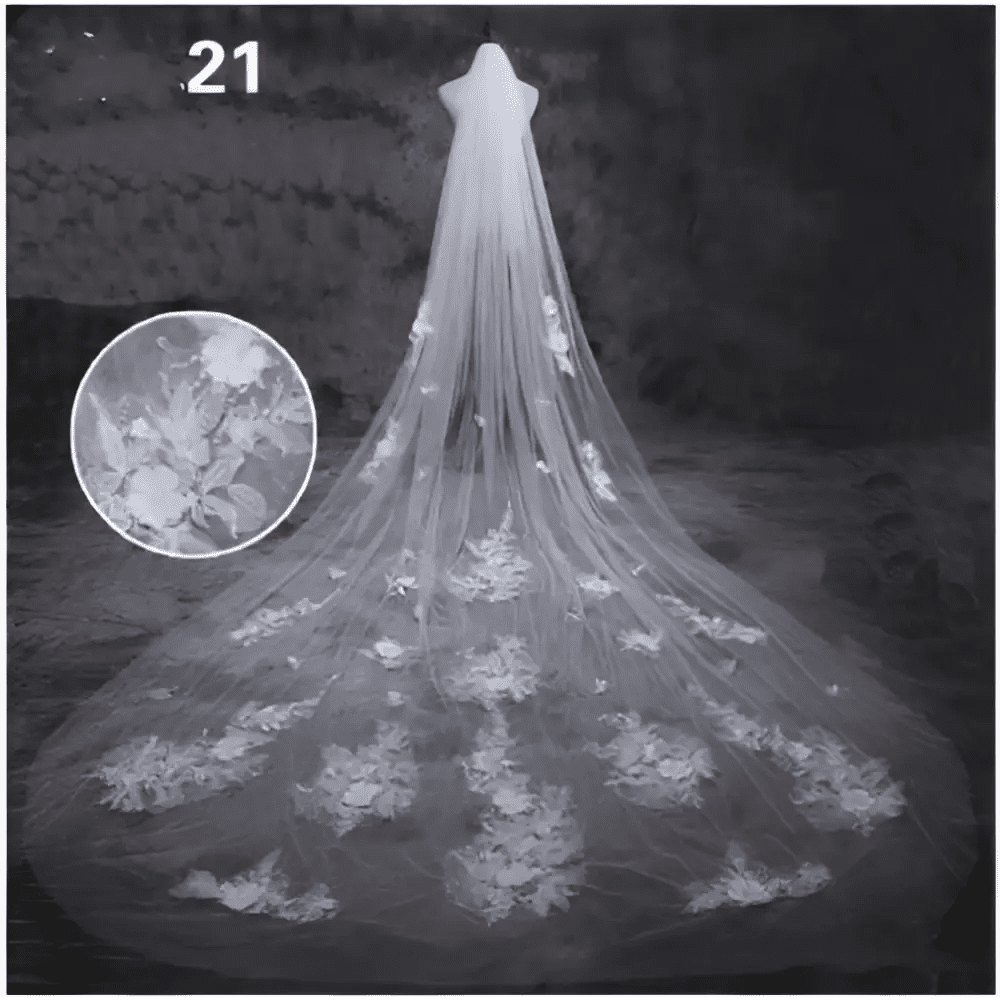 Sparkling Wide Cathedral Bridal Veil - Luzilly Bridal & Apparel