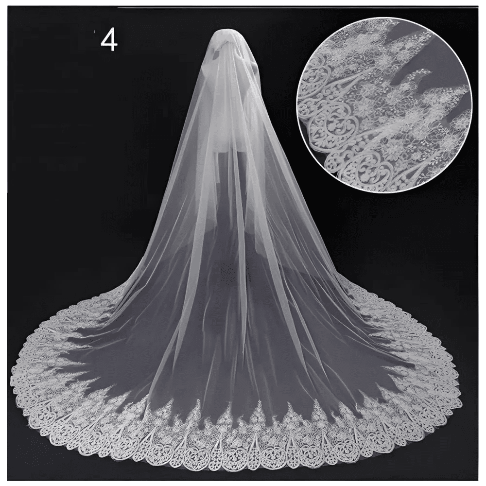 Sparkling Wide Cathedral Bridal Veil - Luzilly Bridal & Apparel