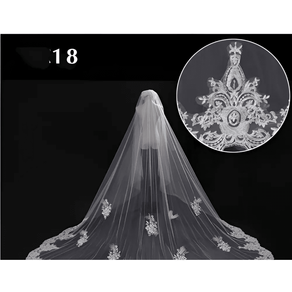 Sparkling Wide Cathedral Bridal Veil - Luzilly Bridal & Apparel