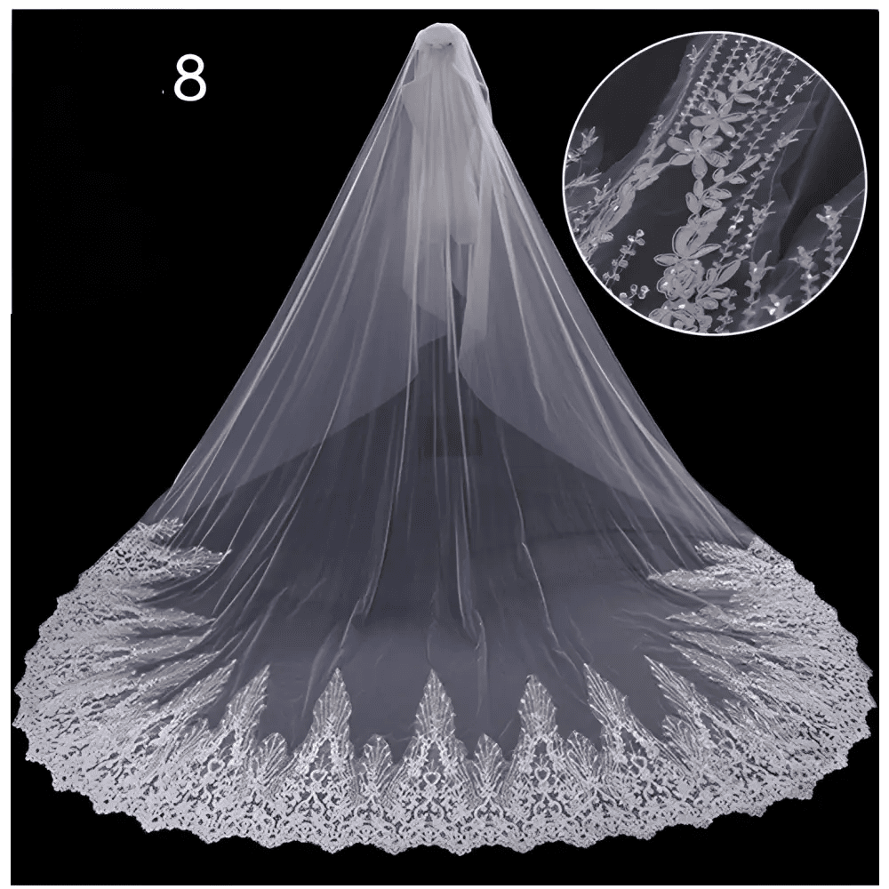 Sparkling Wide Cathedral Bridal Veil - Luzilly Bridal & Apparel