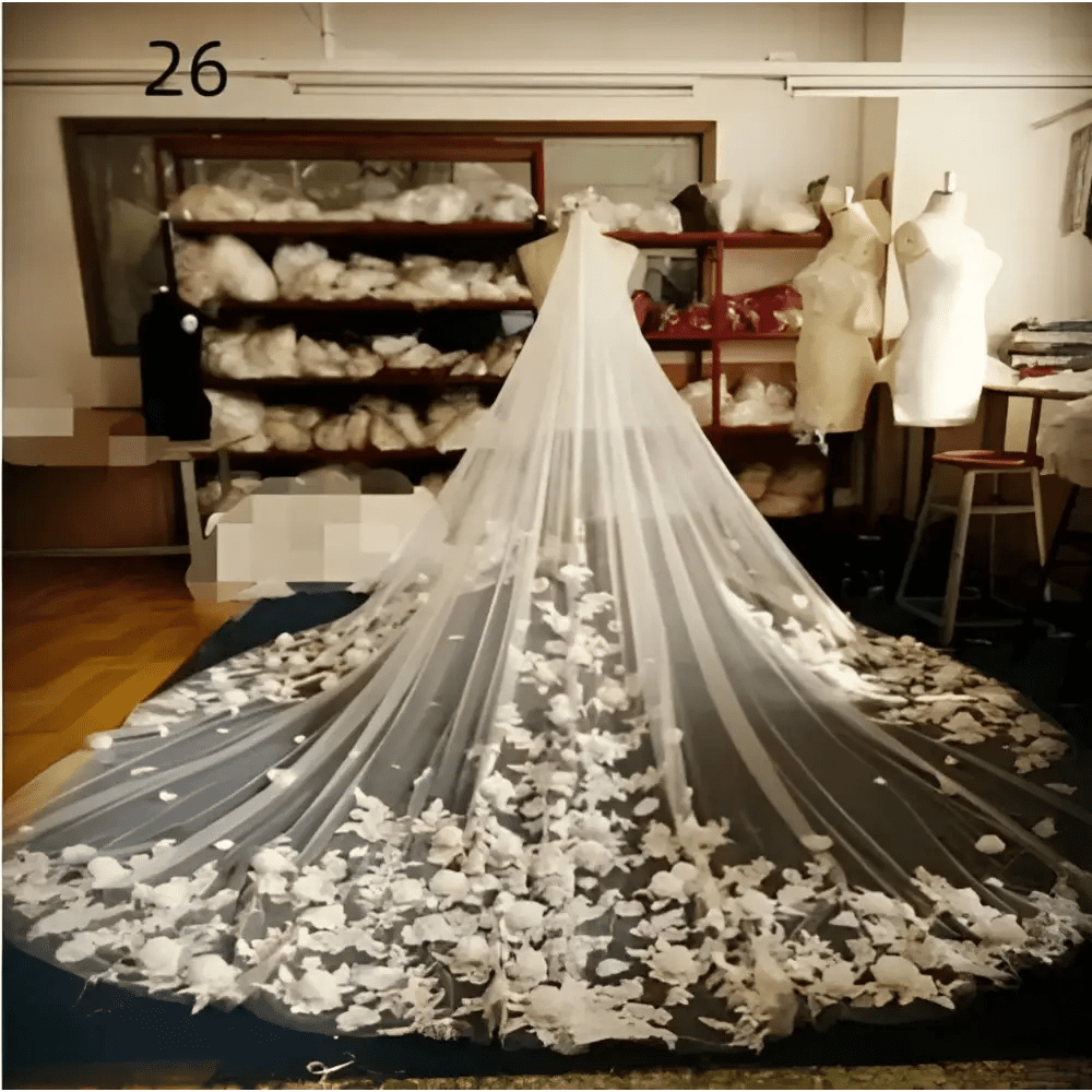 Sparkling Wide Cathedral Bridal Veil - Luzilly Bridal & Apparel