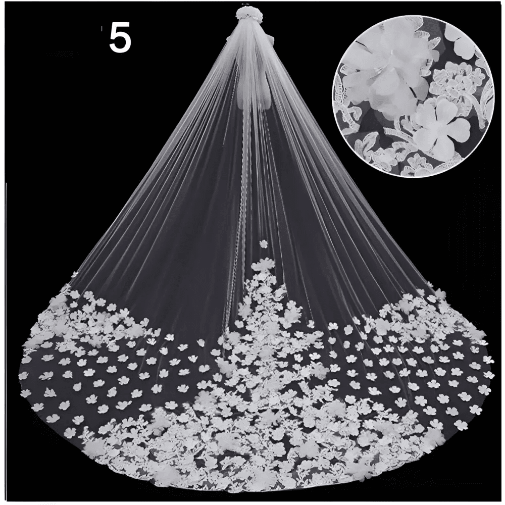 Sparkling Wide Cathedral Bridal Veil - Luzilly Bridal & Apparel