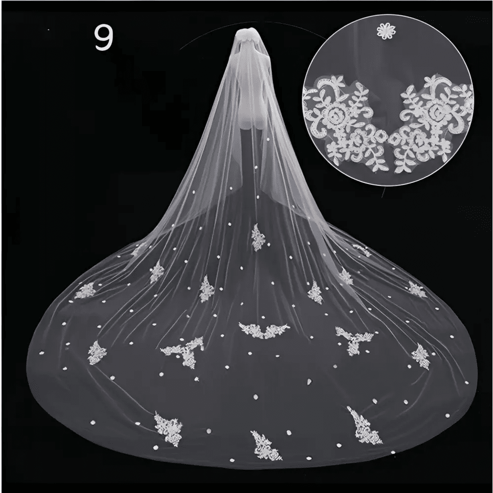 Sparkling Wide Cathedral Bridal Veil - Luzilly Bridal & Apparel