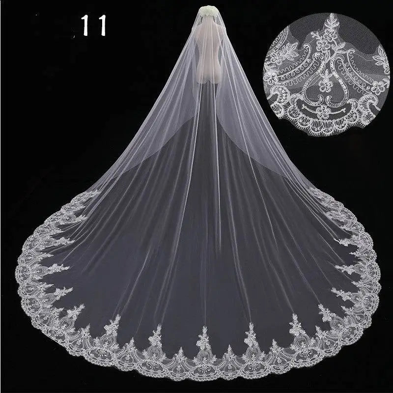 Sparkling Wide Cathedral Bridal Veil - Luzilly Bridal & Apparel