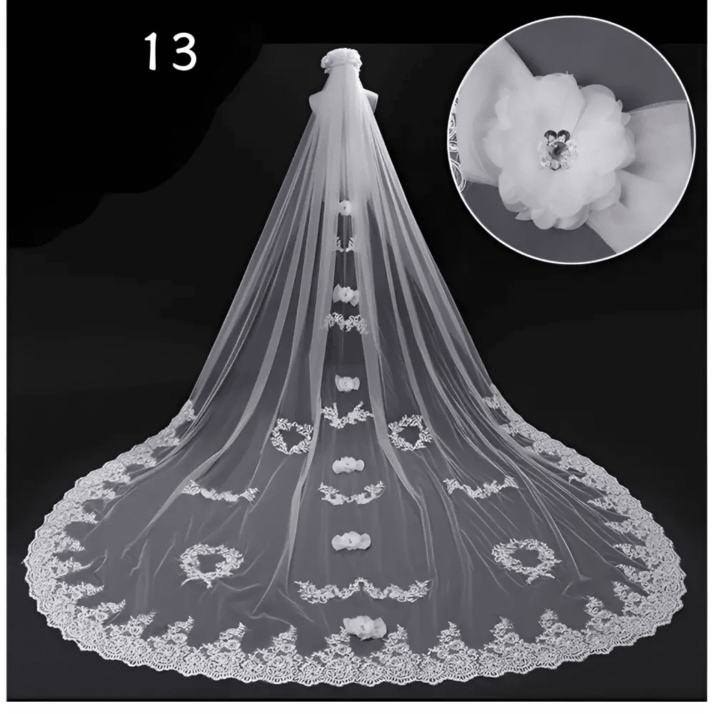 Sparkling Wide Cathedral Bridal Veil - Luzilly Bridal & Apparel