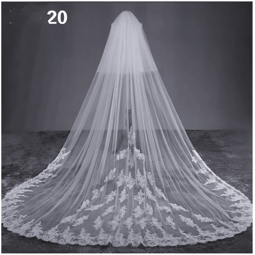 Sparkling Wide Cathedral Bridal Veil - Luzilly Bridal & Apparel