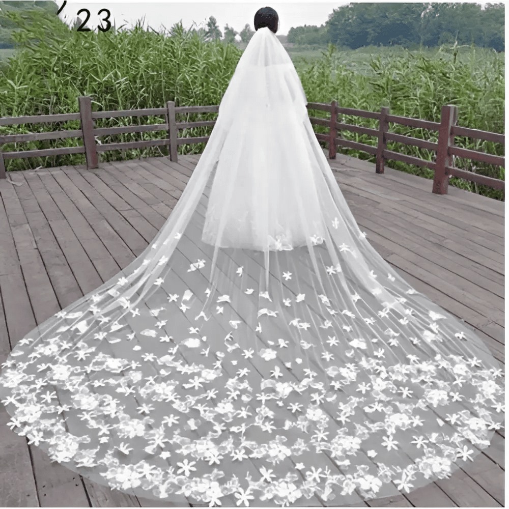 Sparkling Wide Cathedral Bridal Veil - Luzilly Bridal & Apparel