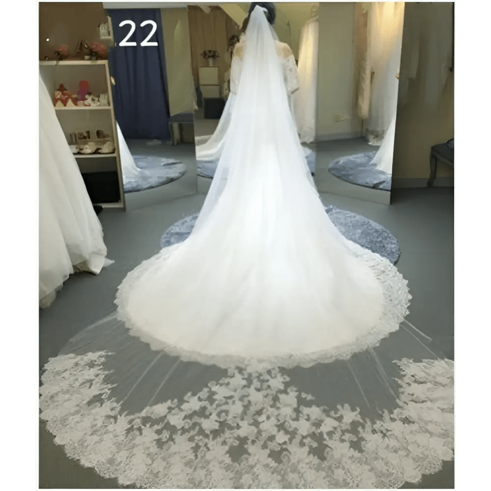 Sparkling Wide Cathedral Bridal Veil - Luzilly Bridal & Apparel