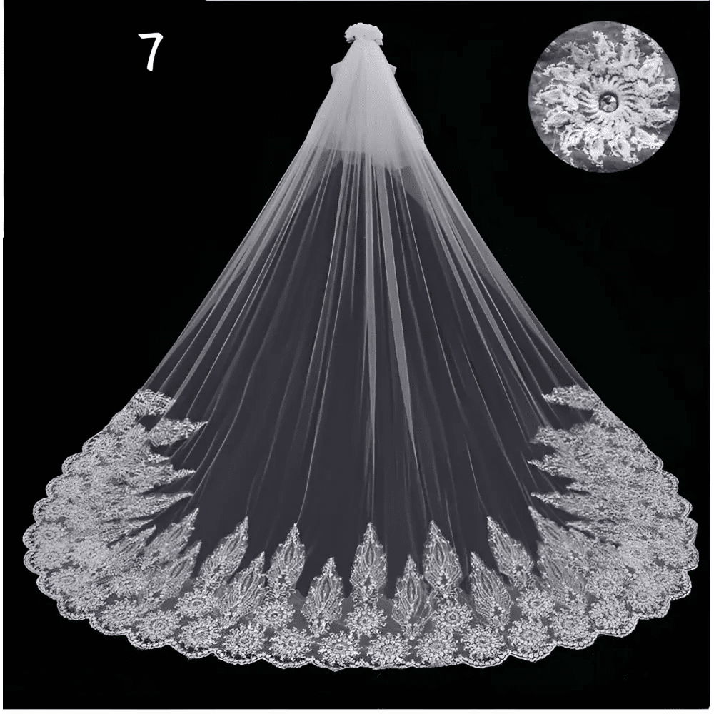 Sparkling Wide Cathedral Bridal Veil - Luzilly Bridal & Apparel