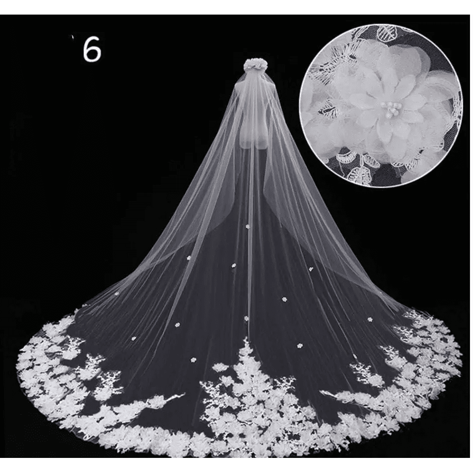 Sparkling Wide Cathedral Bridal Veil - Luzilly Bridal & Apparel