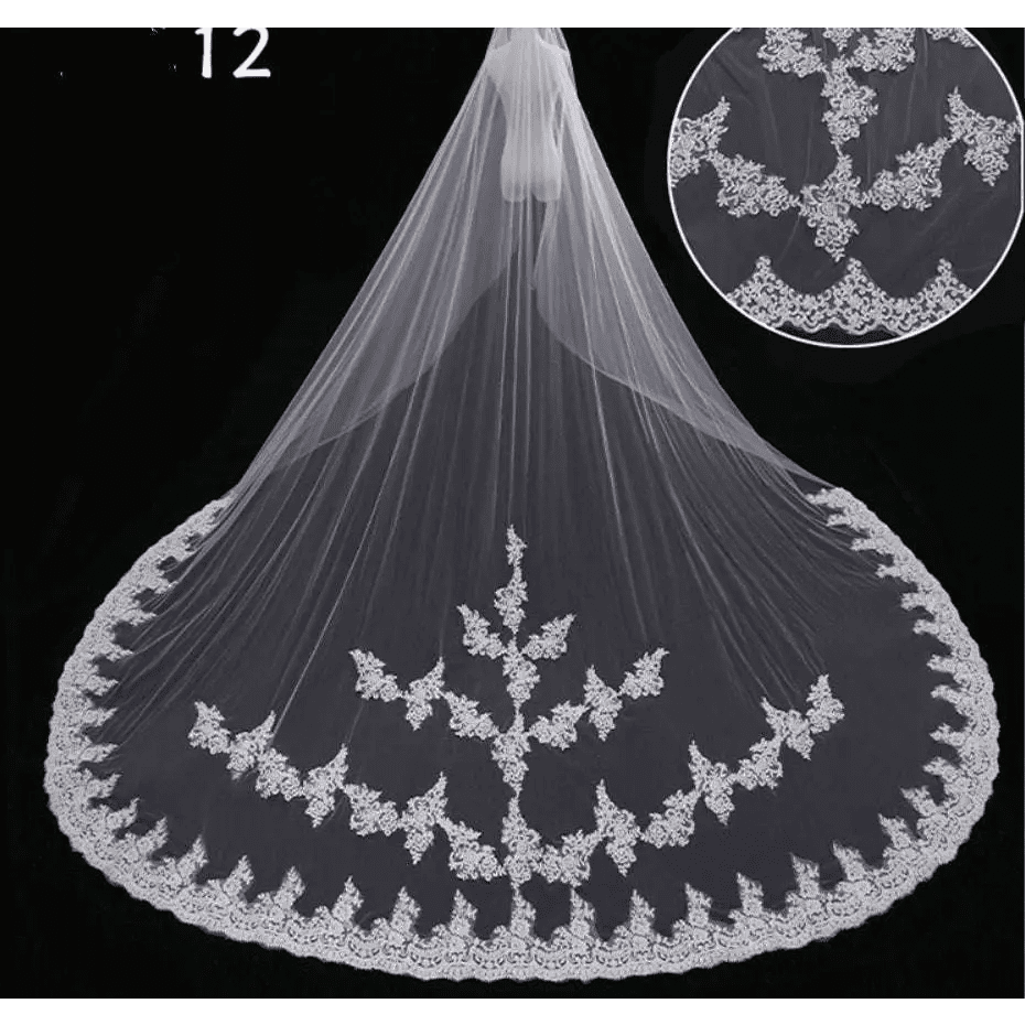 Sparkling Wide Cathedral Bridal Veil - Luzilly Bridal & Apparel