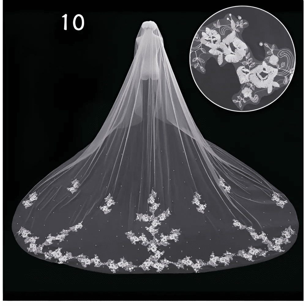 Sparkling Wide Cathedral Bridal Veil - Luzilly Bridal & Apparel