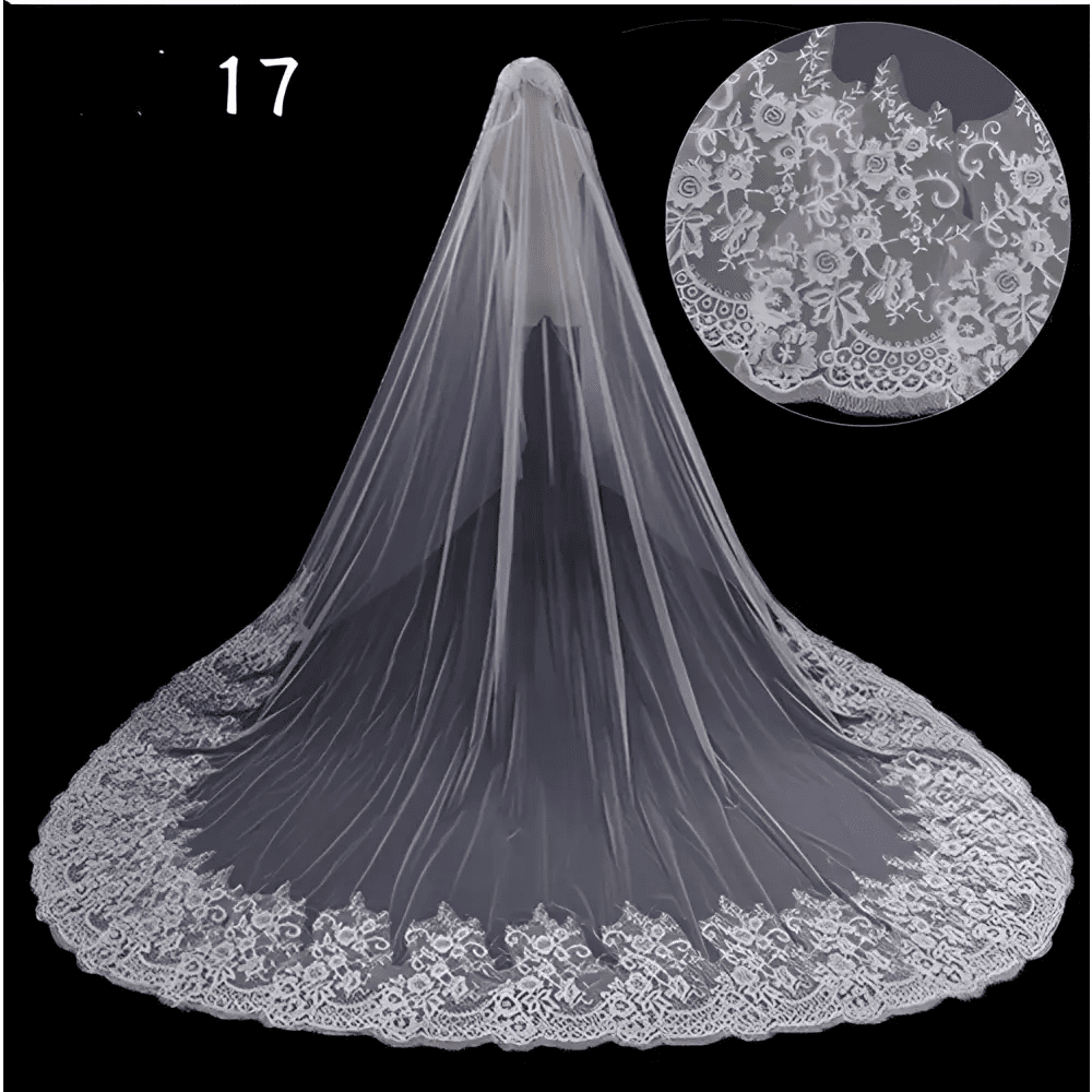 Sparkling Wide Cathedral Bridal Veil - Luzilly Bridal & Apparel