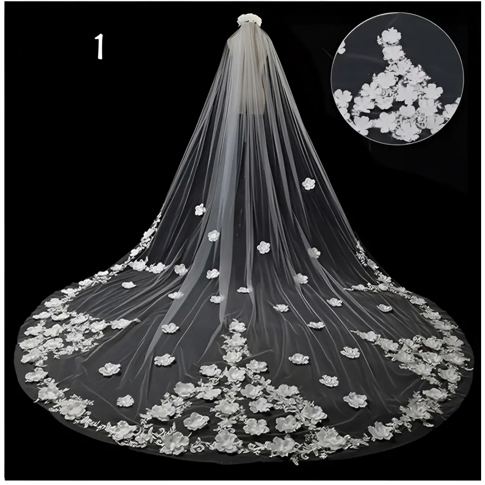 Sparkling Wide Cathedral Bridal Veil