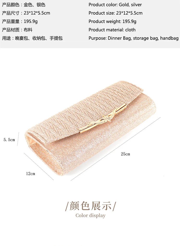 Sparkly Glitter Envelope Clutch - Luzilly Bridal & Apparel