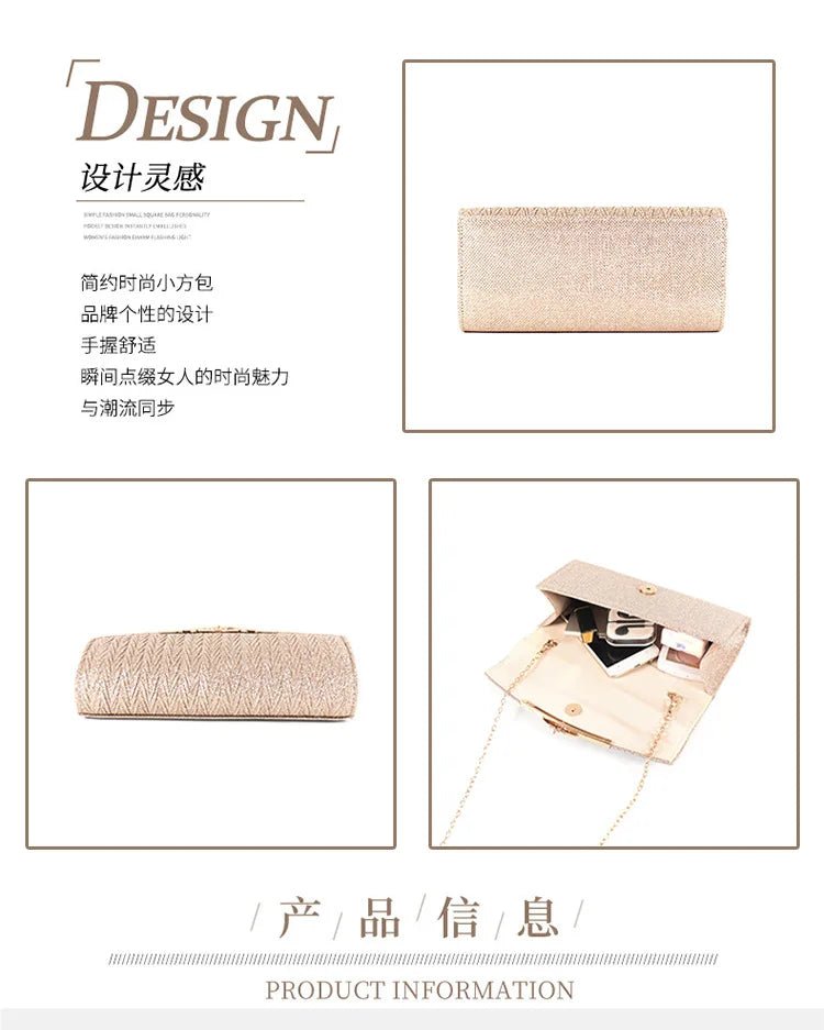 Sparkly Glitter Envelope Clutch - Luzilly Bridal & Apparel