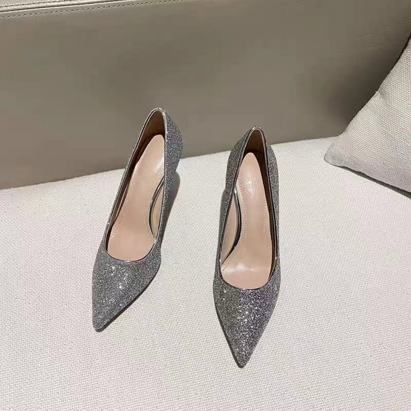 Spring And Autumn Wedding Shoes, Female Bridal Shoes, Not Tired, Crystal Shoes, New Wedding Dress, High Heels, Stiletto Bridesmaid - Luzilly Bridal & Apparel
