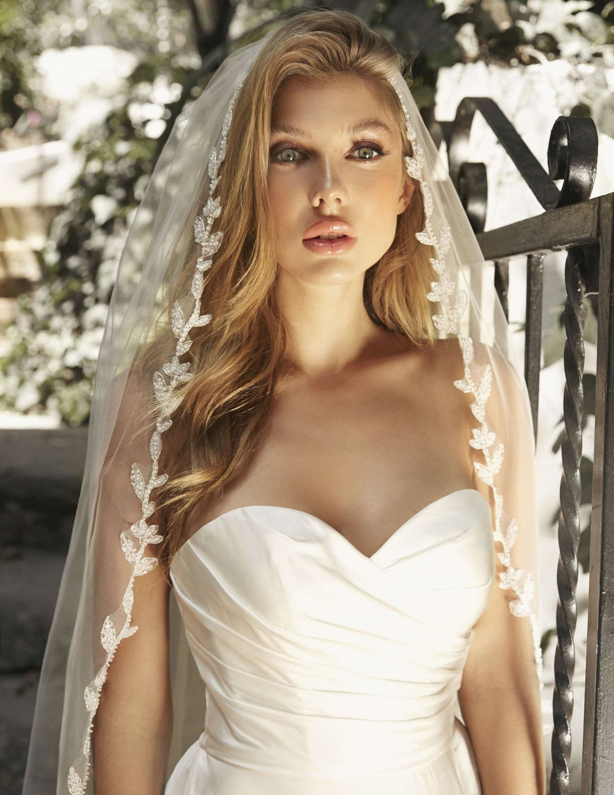 Spring Bouquet Bead Edge Cathedral Veil - Luzilly Bridal & Apparel