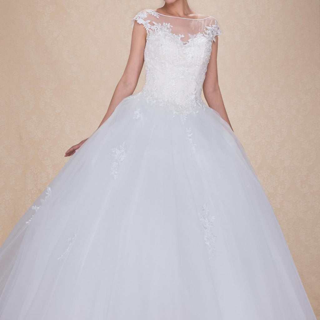 Square-Neck Tulle Wedding Gown - Luzilly Bridal & Apparel