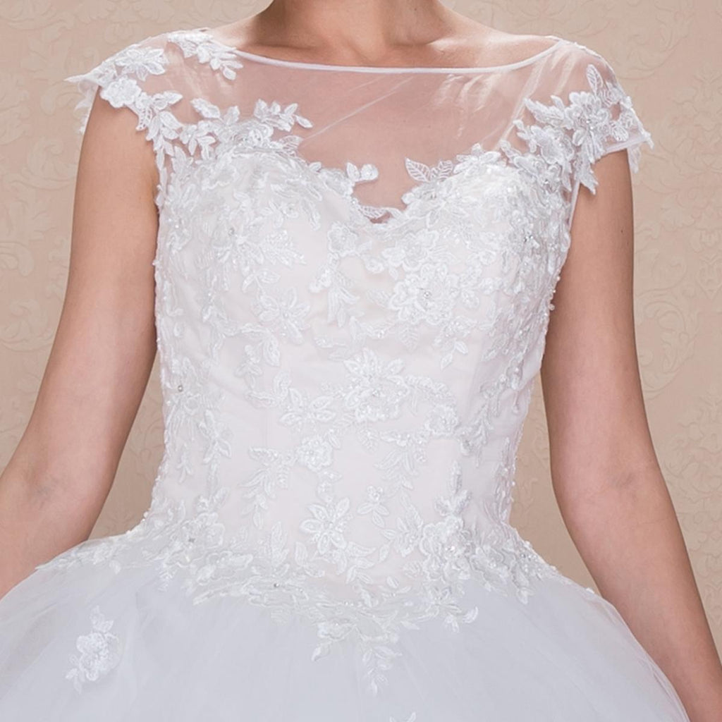 Square-Neck Tulle Wedding Gown - Luzilly Bridal & Apparel