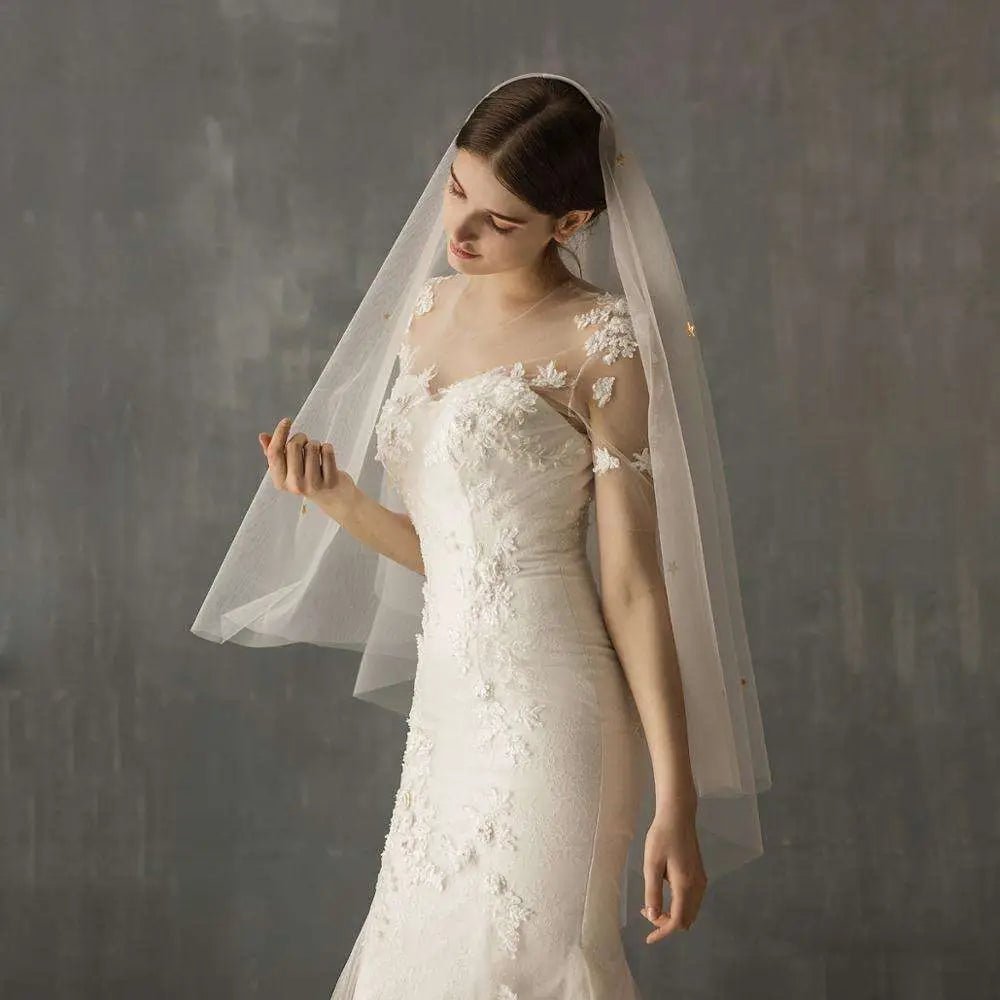 Star Floral Lace Bridal Veil - Luzilly Bridal & Apparel