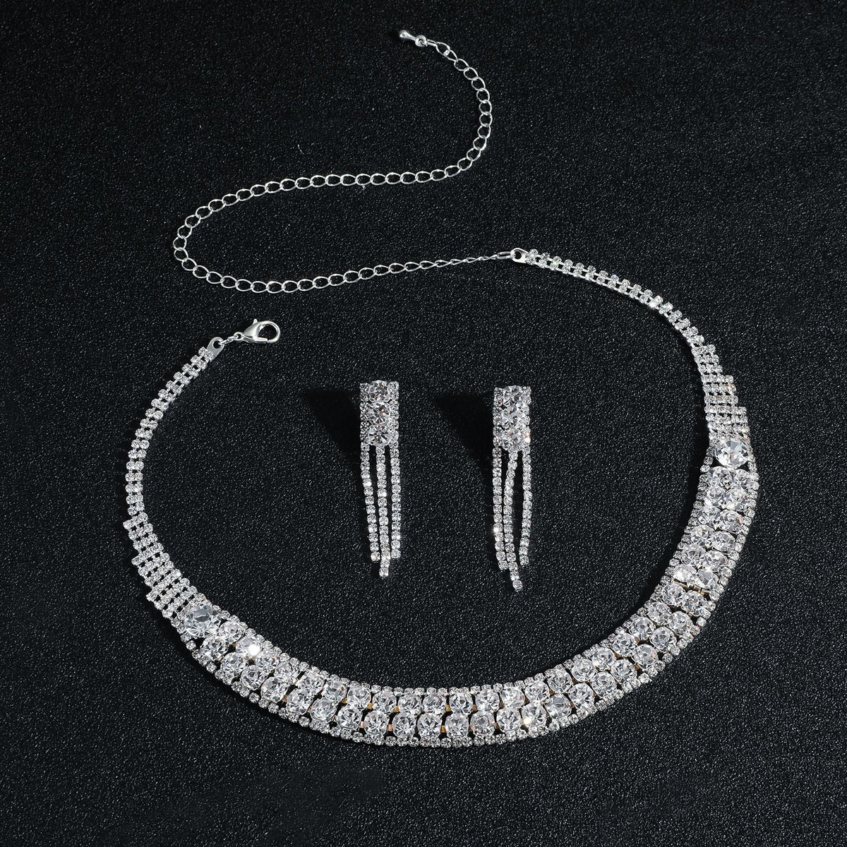 Statement Rhinestone Bridal Jewelry Set - Luzilly Bridal & Apparel
