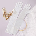 Stone Embellished Dressy Mesh Long Wedding Gloves - Luzilly Bridal & Apparel